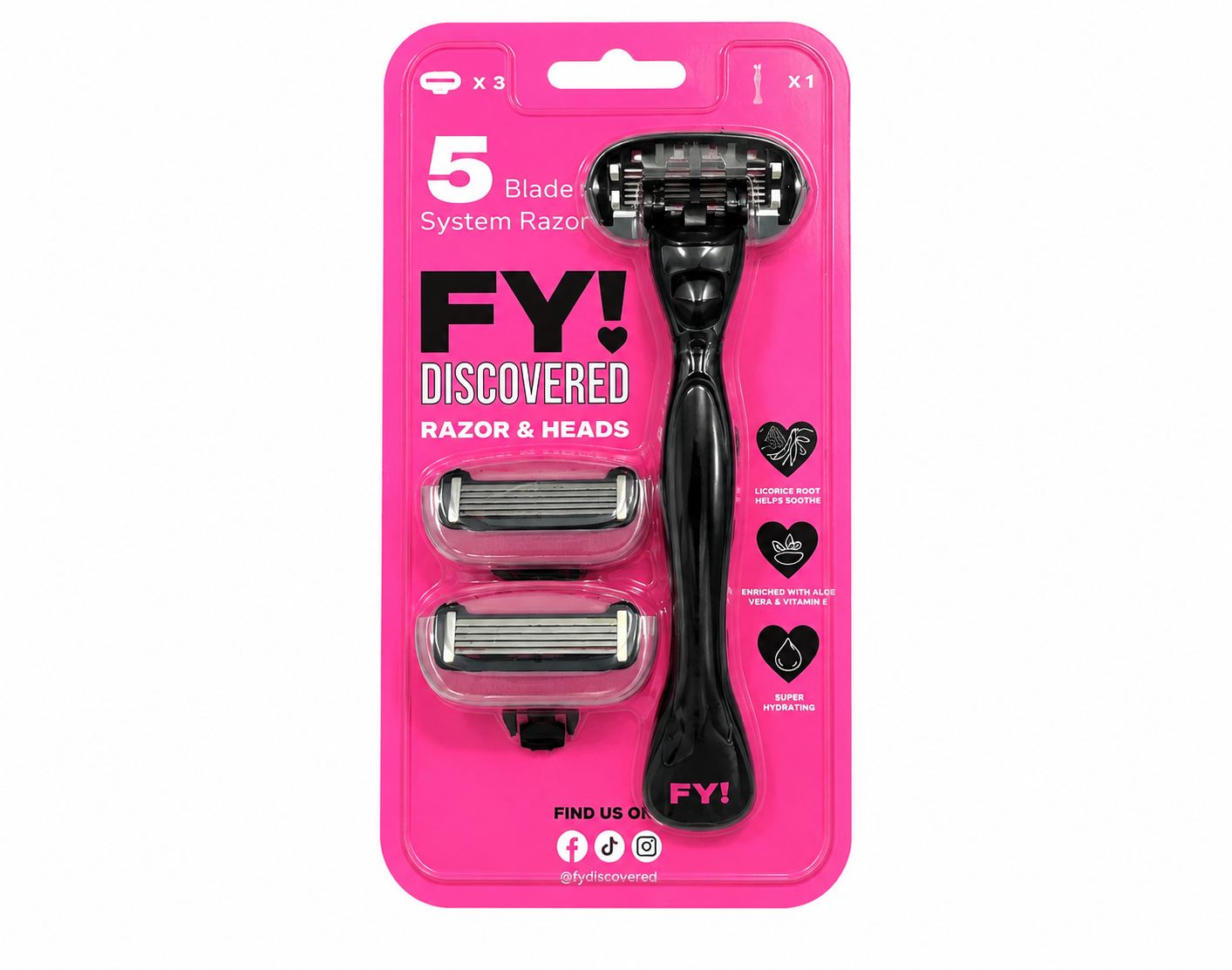 FY! Discovered 5-Blade System Razor & Replacement Heads